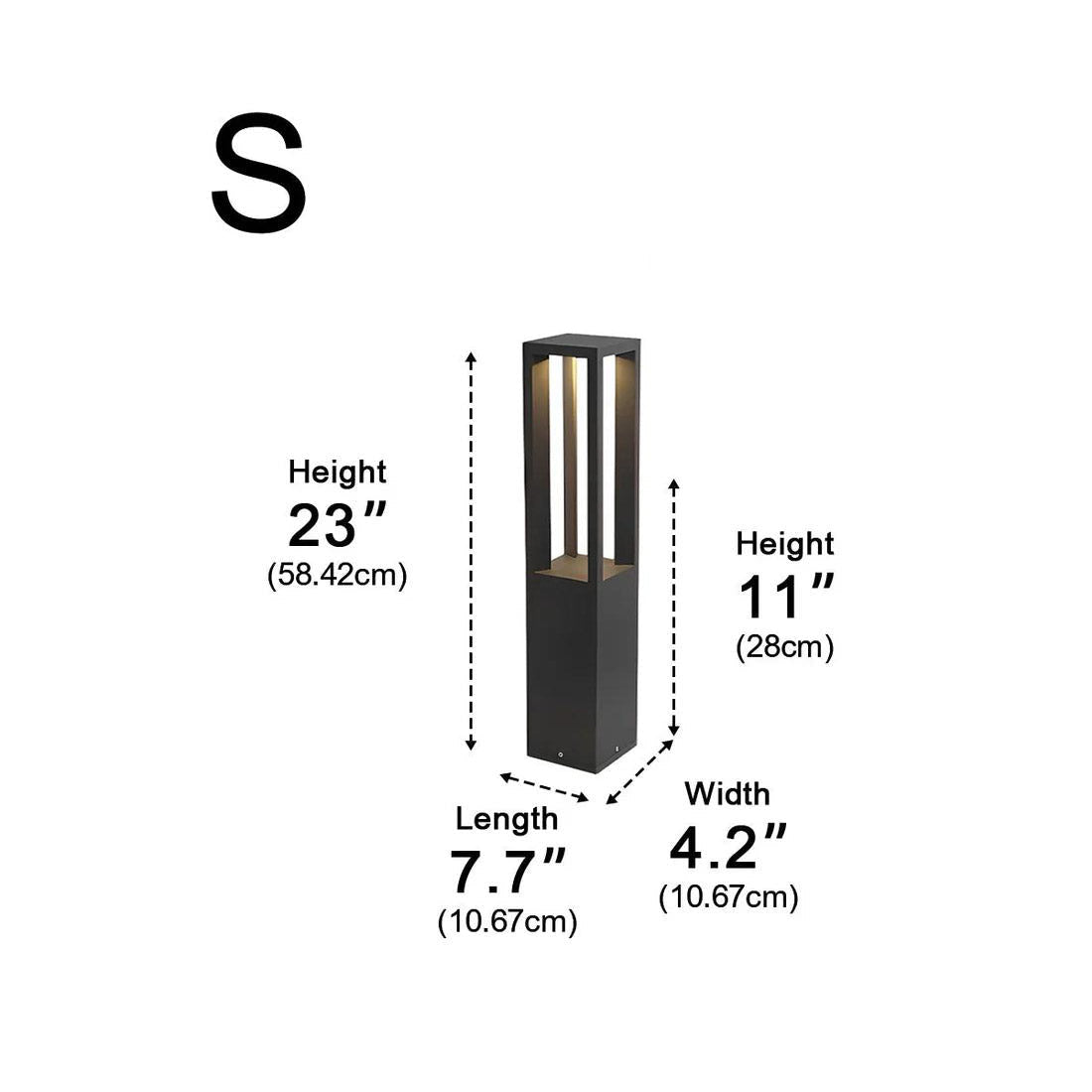 Modern Waterproof Square Column Outdoor LED Bollard Pathway Lights