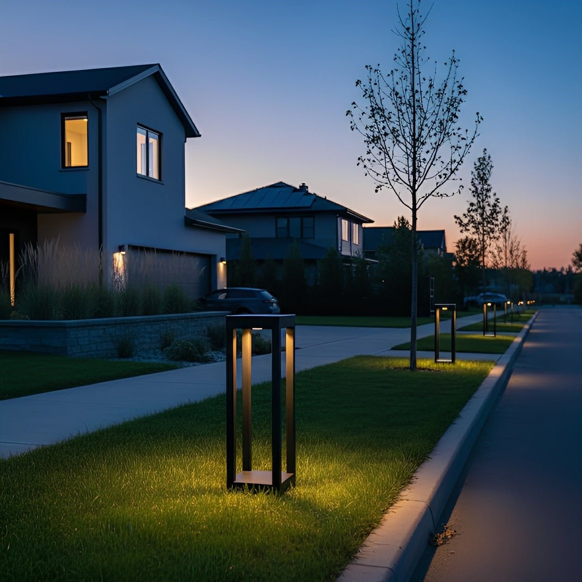 Modern Waterproof Square Column Outdoor LED Bollard Pathway Lights