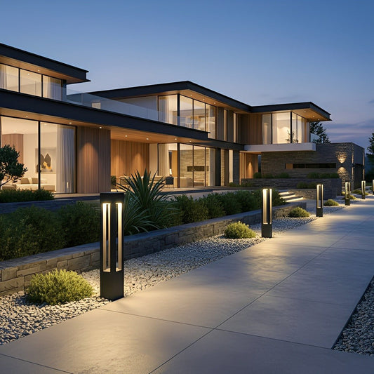 Modern Waterproof Square Column Outdoor LED Bollard Pathway Lights