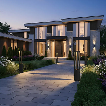 Modern Waterproof Square Column Outdoor LED Bollard Pathway Lights