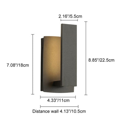 Waterproof Rectangle Black LED Outdoor Wall Sconces