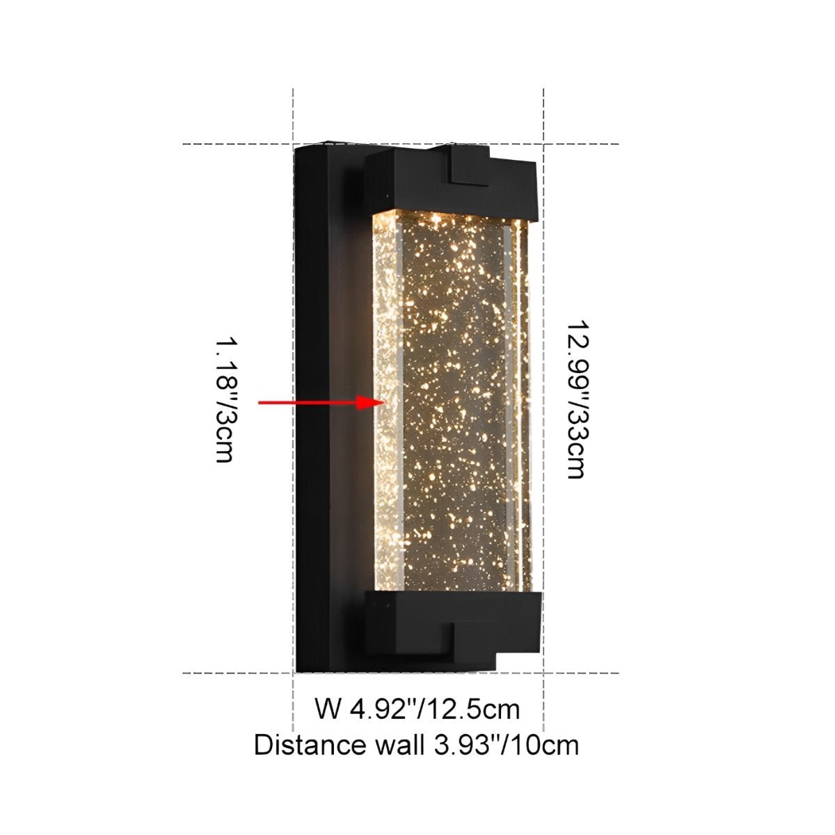 Waterproof Rectangle Crystal LED Outdoor Wall Sconces