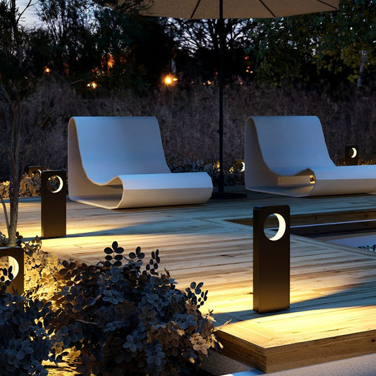 Waterproof Rectangular Ring Hollow Outdoor LED Landscape Lawn Lights