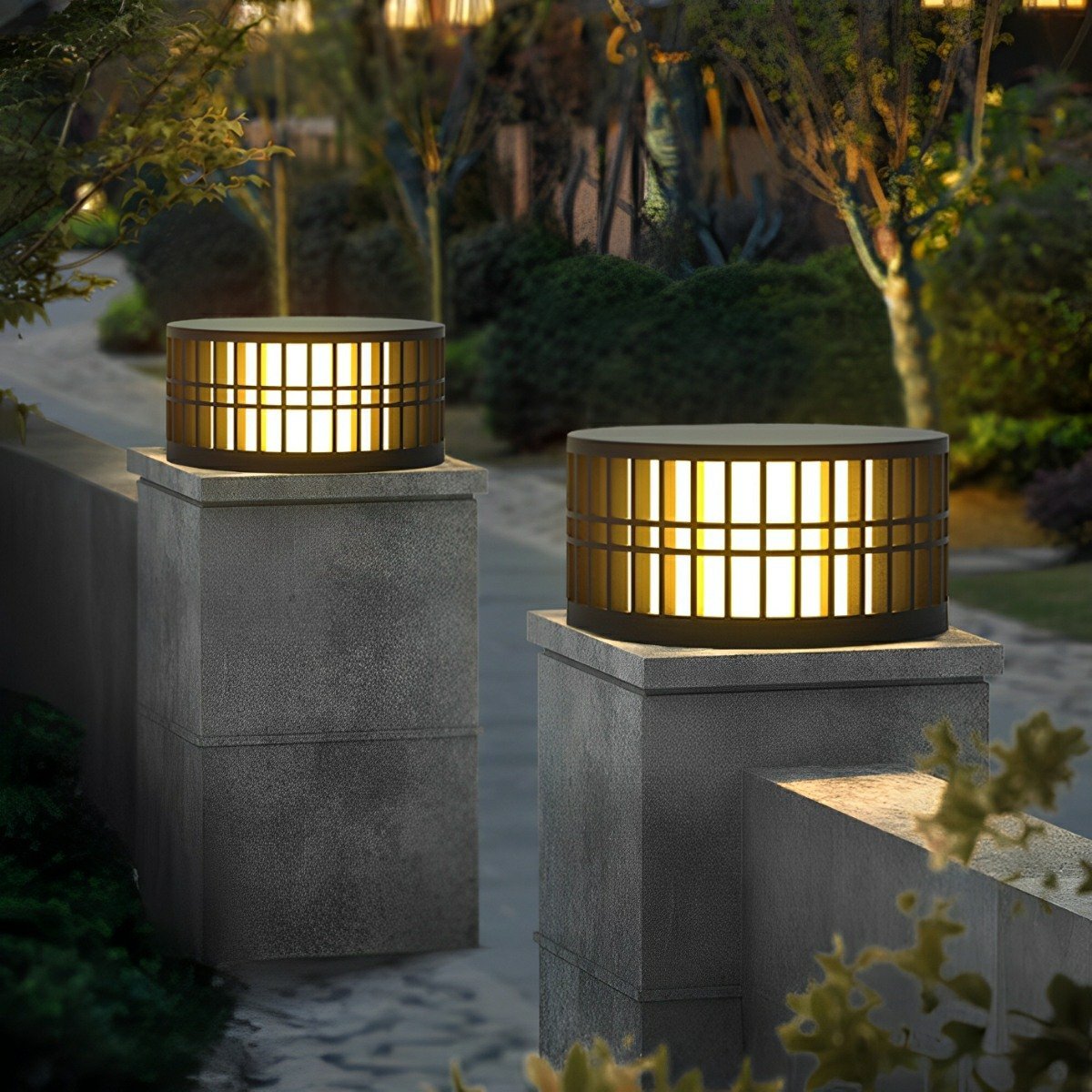 Waterproof Round Powerd LED Outdoor Post Lights