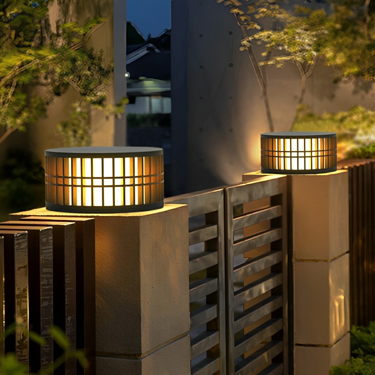 Waterproof Round Powerd LED Outdoor Post Lights