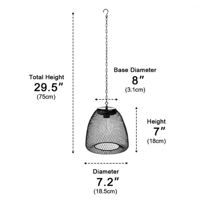 Waterproof Solar Bell Rattan Outdoor Lanterns Pendant Lights