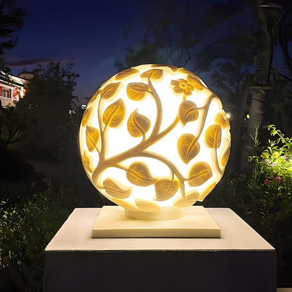 Waterproof Globe Hollow Leaves LED Outdoor Post Lights