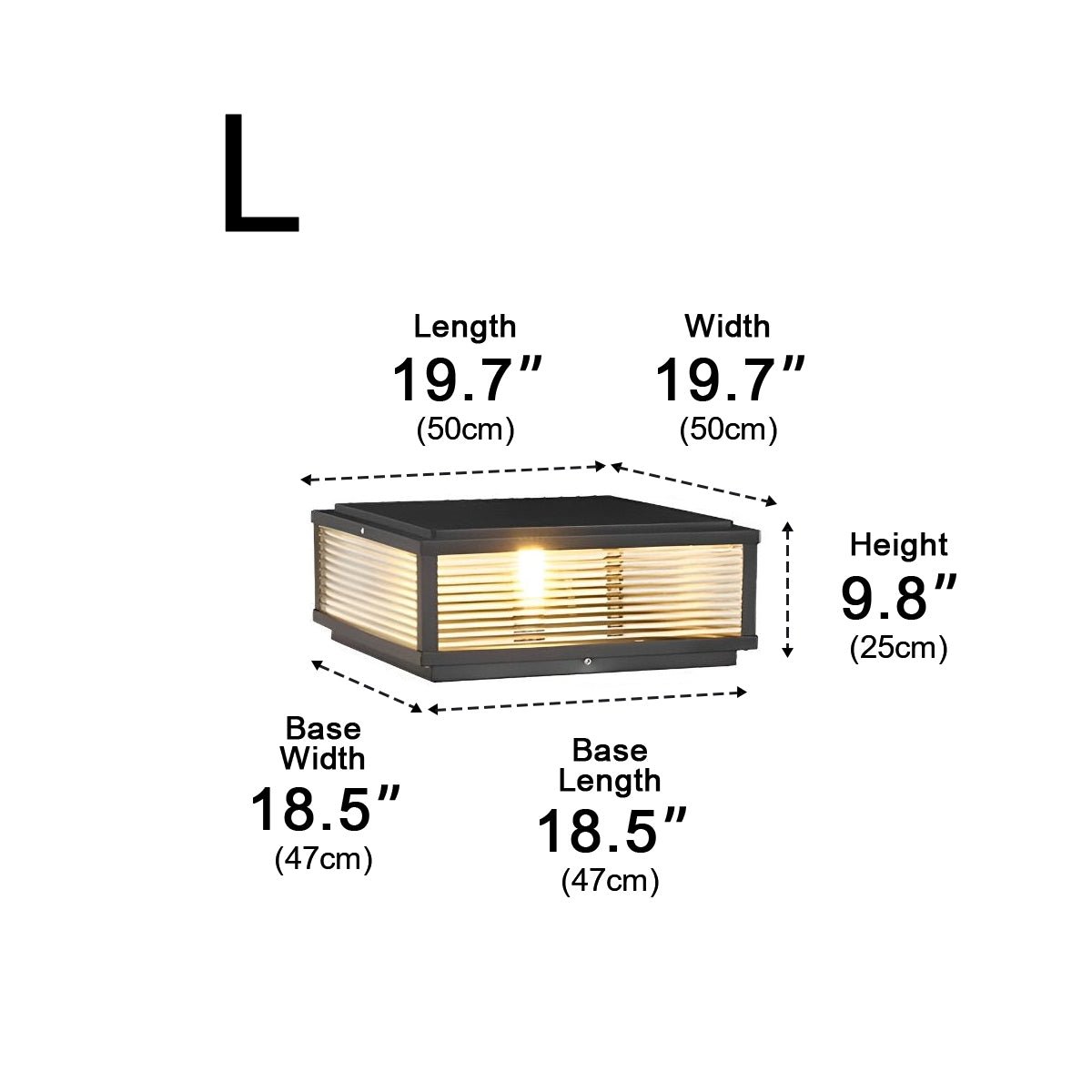 Waterproof Modern Square Outdoor Post Lights Fence Pillar Light