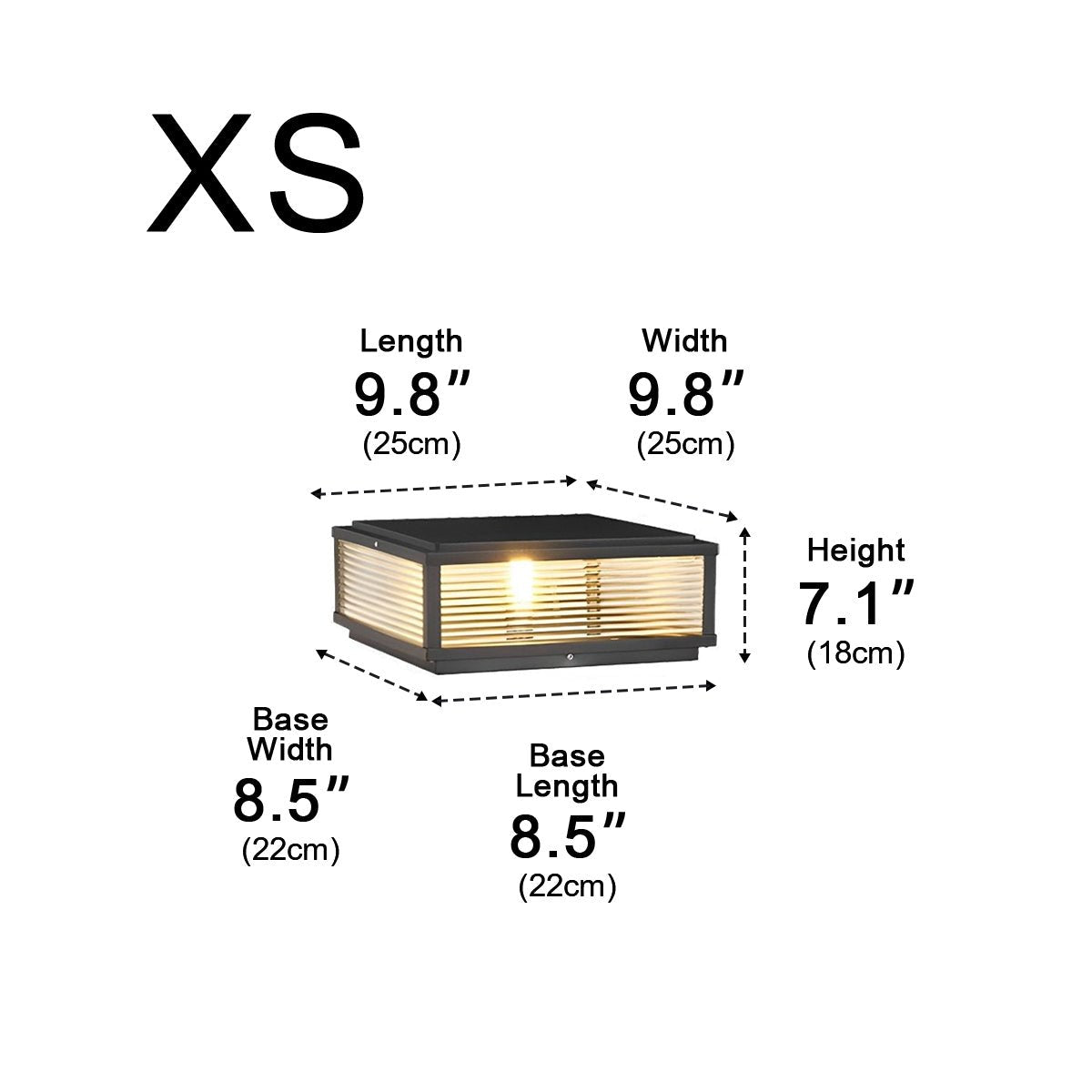 Waterproof Modern Square Outdoor Post Lights Fence Pillar Light