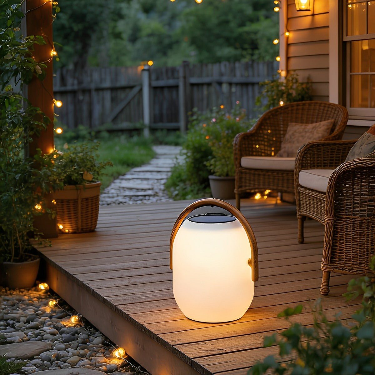Waterproof Solar Oval Outdoor Tabletop Lamp Lanterns