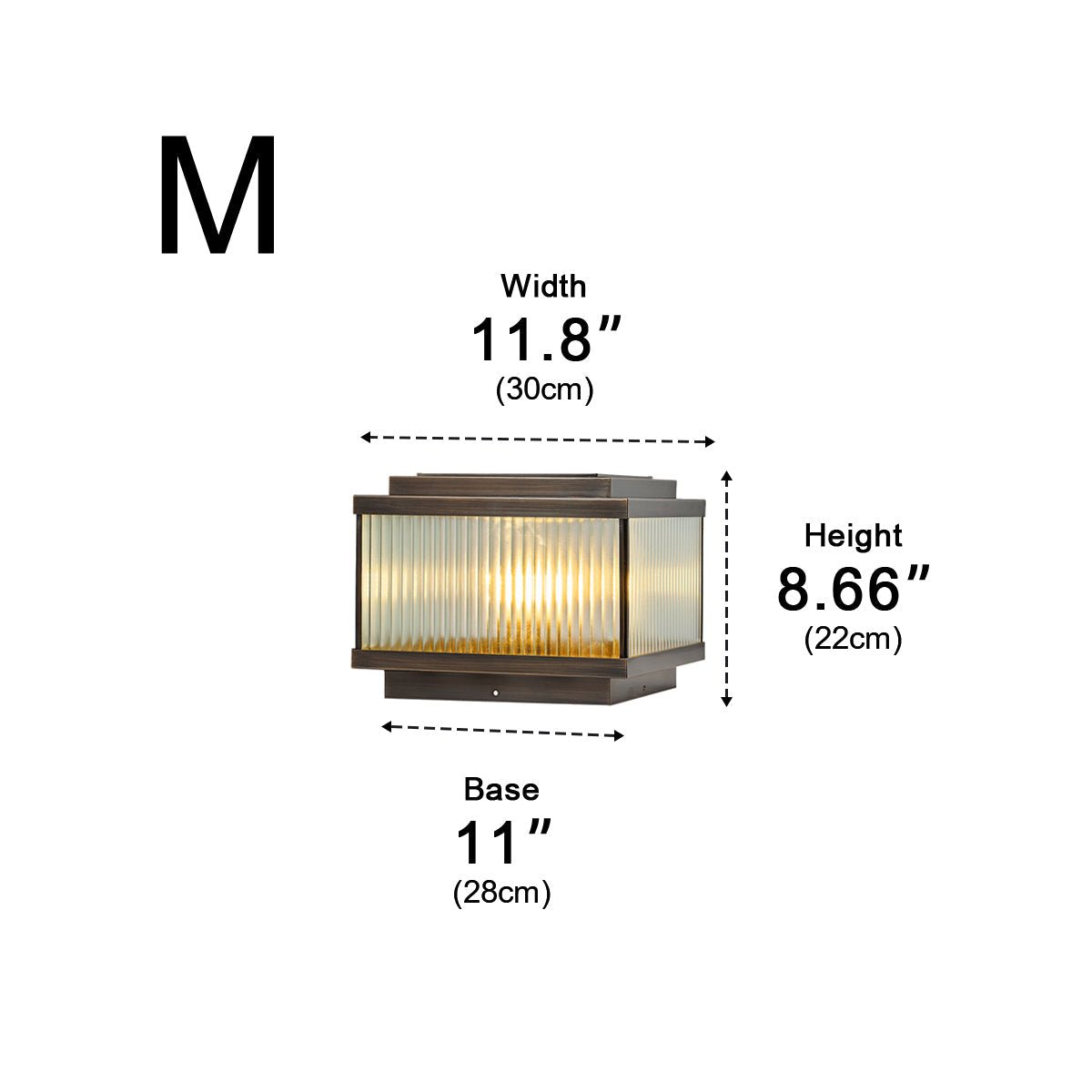 Waterproof Vintage Copper Square LED Outdoor Post Lights