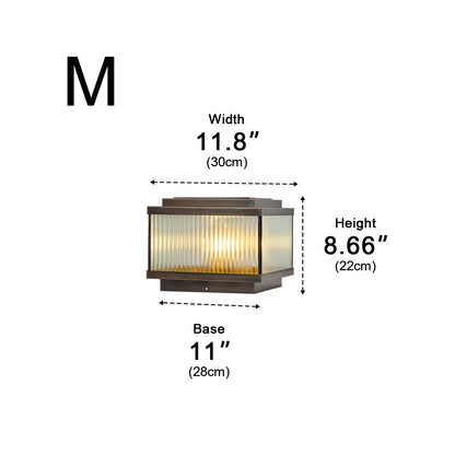 Waterproof Vintage Copper Square LED Outdoor Post Lights