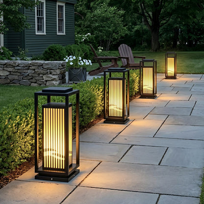 Waterproof Striped LED Black Modern Post Cap Light