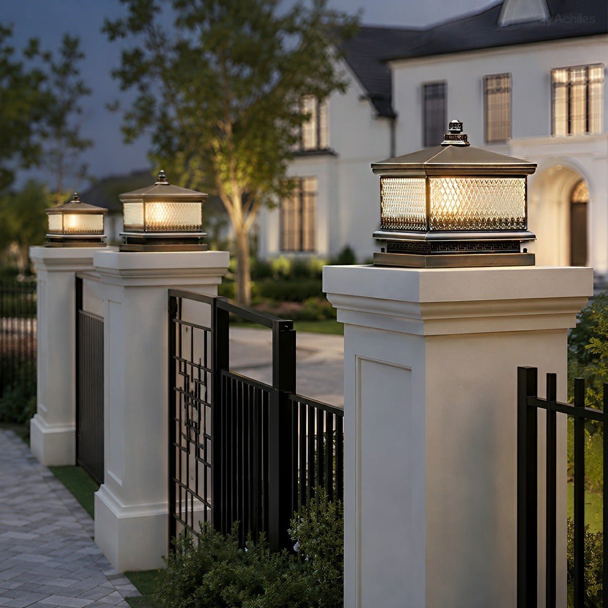 Waterproof Vintage Copper Tower LED Outdoor Post Lights