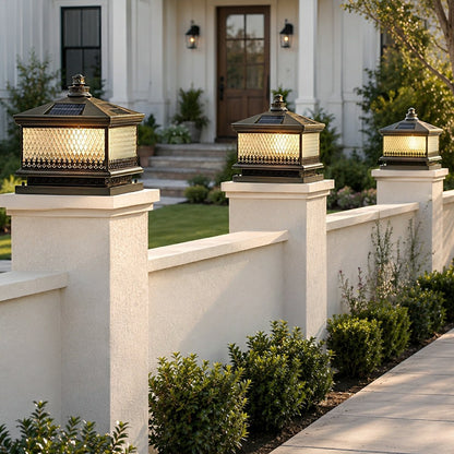 Waterproof Vintage Copper Tower LED Outdoor Post Lights