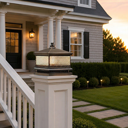 Waterproof Vintage Copper Tower LED Outdoor Post Lights