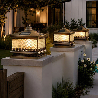 Waterproof Vintage Copper Tower LED Outdoor Post Lights