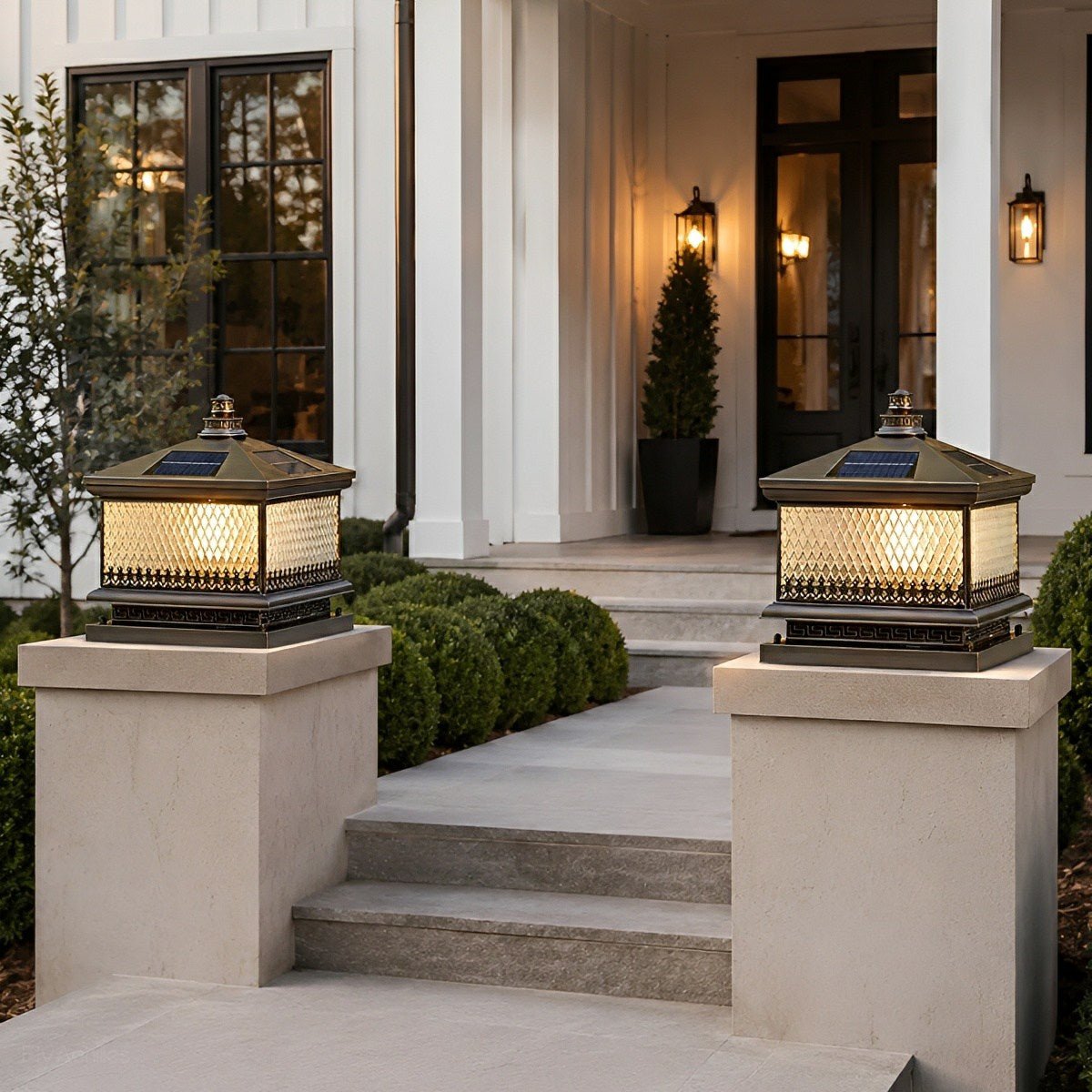 Waterproof Vintage Copper Tower LED Outdoor Post Lights