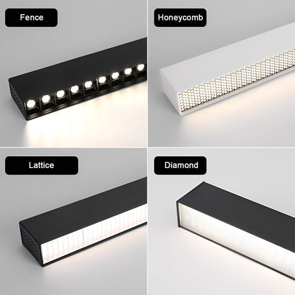 White Modern Minimalist Linear LED Long Strip Office Ceiling Pendant Lights