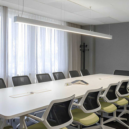 White Modern Minimalist Linear LED Long Strip Office Ceiling Pendant Lights