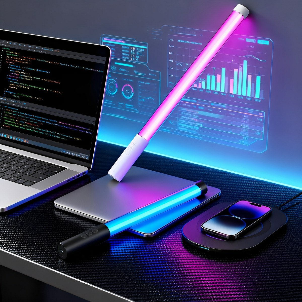 Wireless 360° LED Tube Handheld Light Stick Atmosphere Light