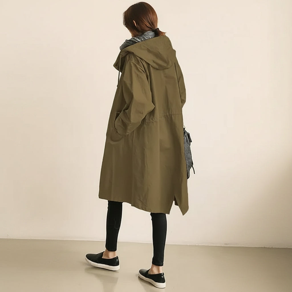 Hooded Waterproof Trench Coat for Women
