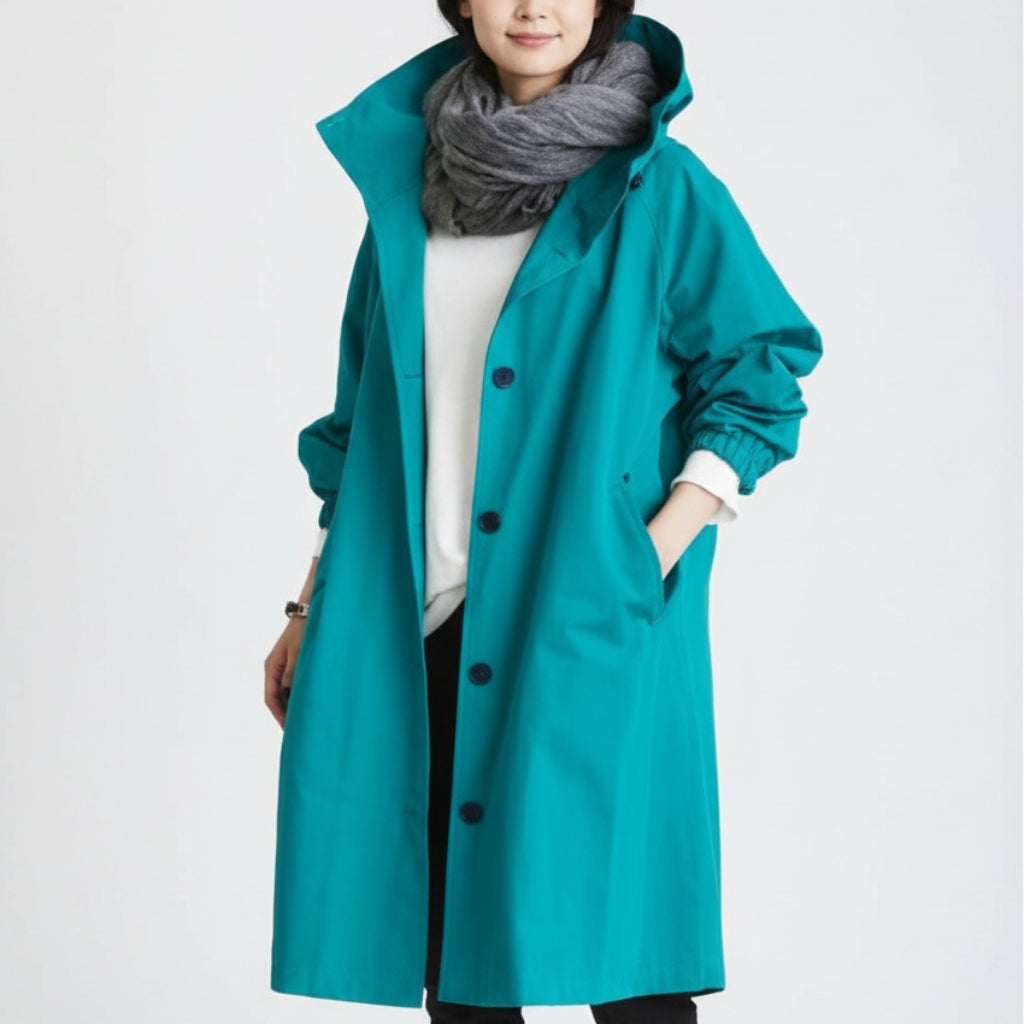 Hooded Waterproof Trench Coat for Women