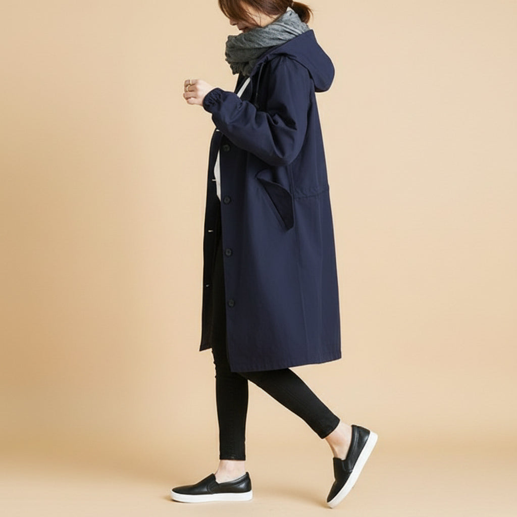 Hooded Waterproof Trench Coat for Women