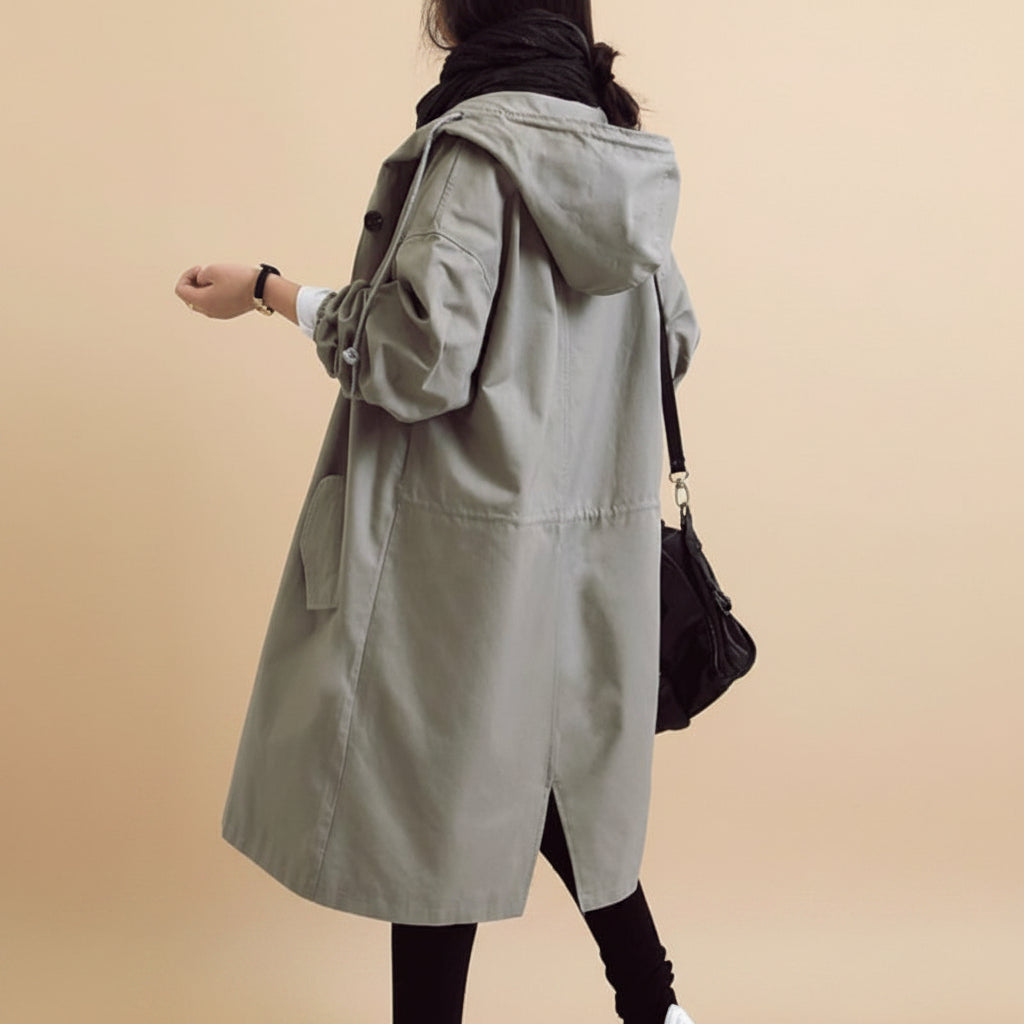Hooded Waterproof Trench Coat for Women
