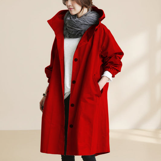 Hooded Waterproof Trench Coat for Women