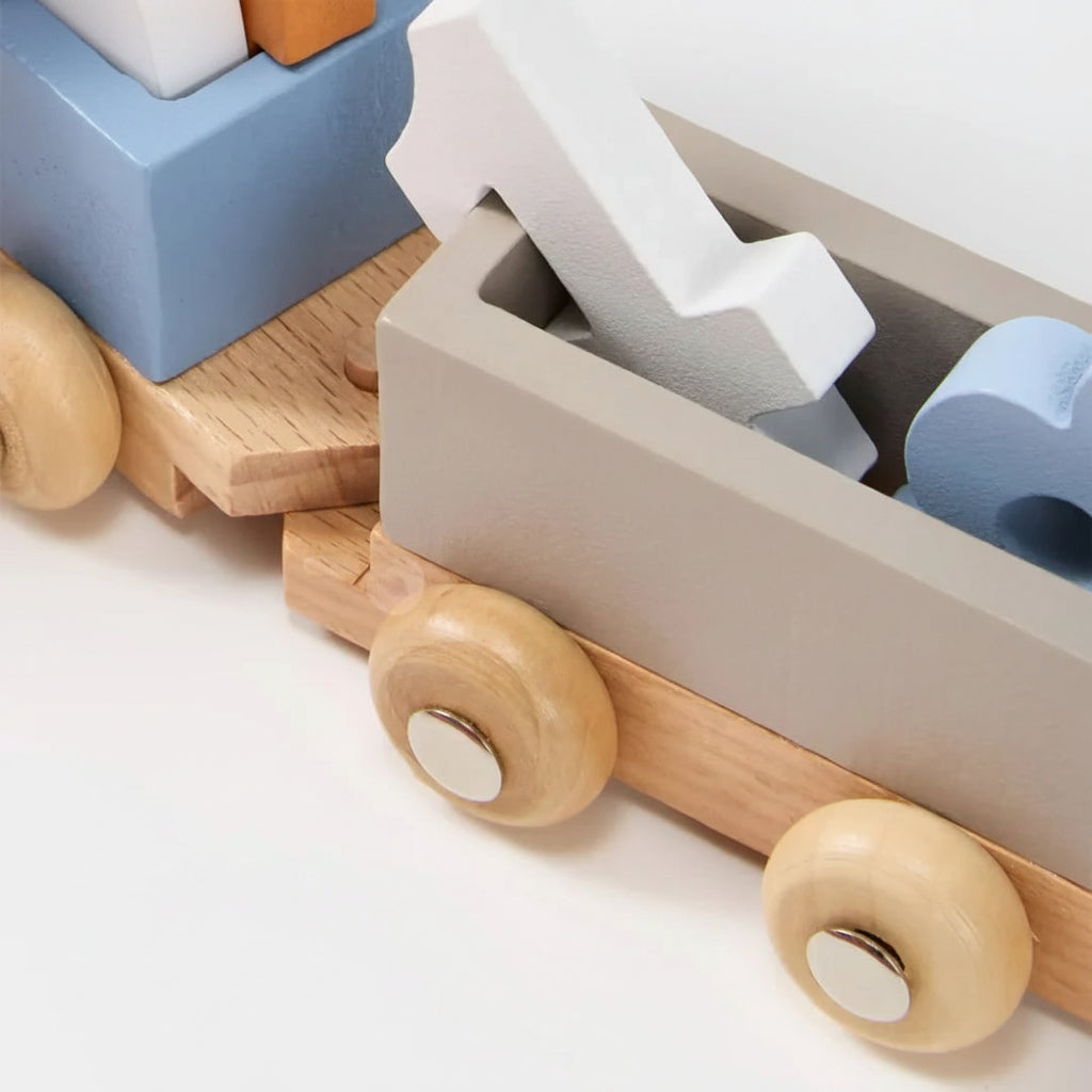 Wooden Train Set for Toddlers